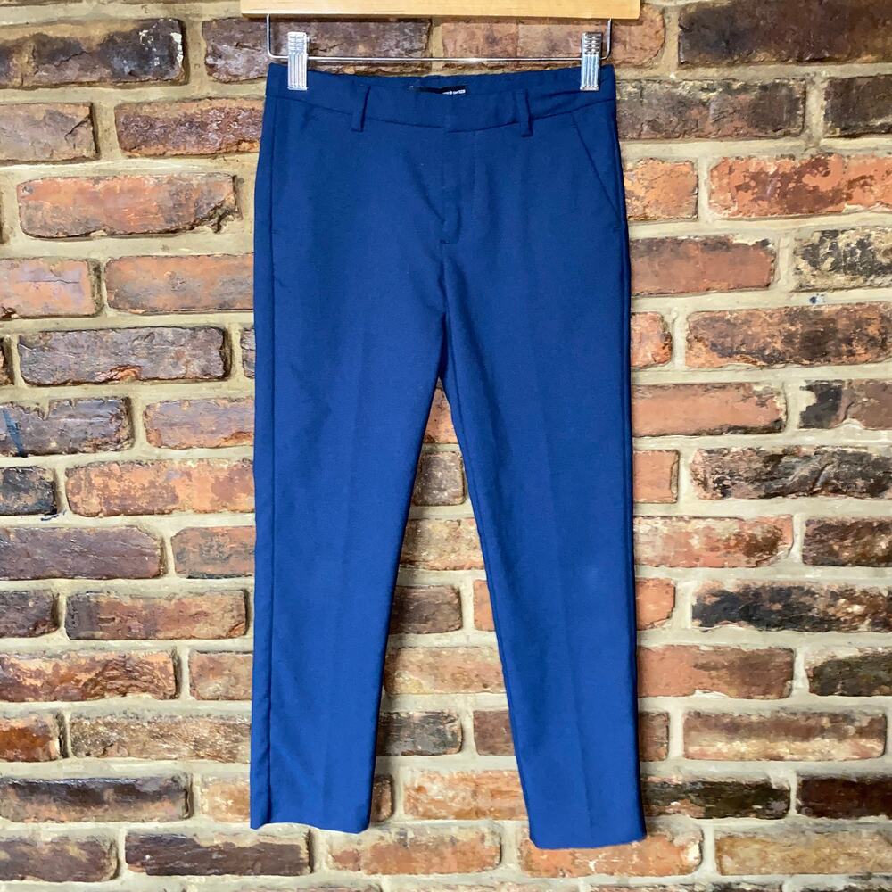 Zara Boys Navy Blue Flat Front Straight Leg Chino Dress Pants Youth Size 8